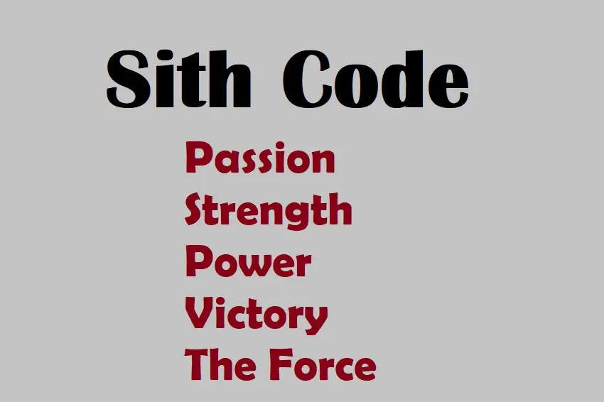 the sith code